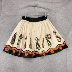 Sourpuss Circus Skirt Sideshow Swing Knee Length Multicolor Womens Size Small